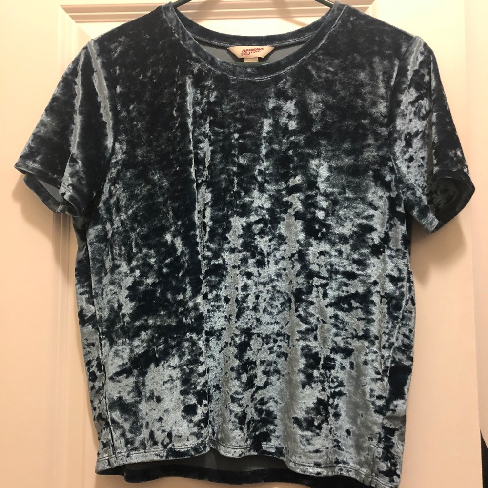 Crushed Velvet Blue Shirt
